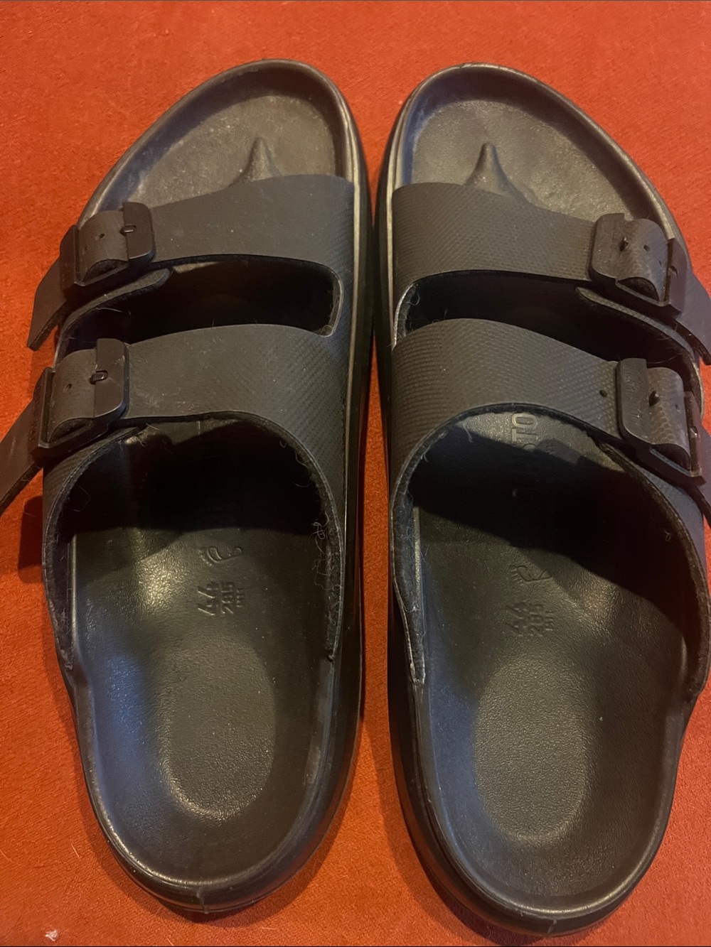 Birkenstock Men's Black Two-Strap Slide Sandals